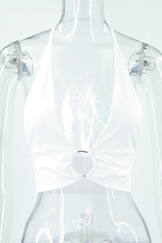 Halter Ring Detail Tank Top