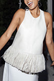 Fringe Hem Sleeveless Tank