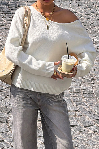 Off-Shoulder Knit Sweater