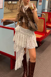 Layered Lace Mini Skirt