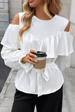 Ruffle Tie-Front Blouse
