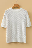 Textured Knit Short Sleeve Sweater