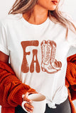 Fall Graphic Tee with Boots Design