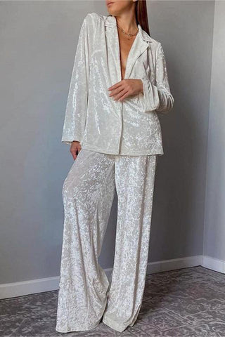 Classic Button-Down Pants Set
