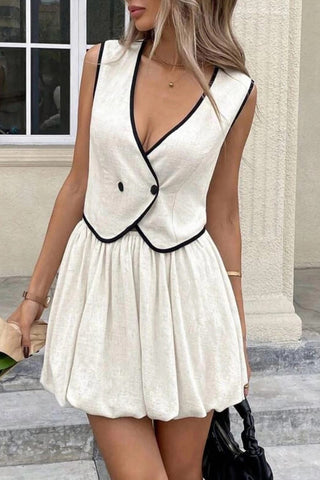 Elegant Skirt Set with Vest