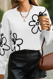 Floral Pattern Pullover Sweater