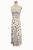 Off-Shoulder Polka Dot Skirt Set