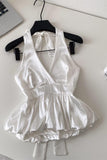 Pleated Halter Tank Top