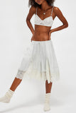 Lace-Trim Casual Wide-Leg Shorts