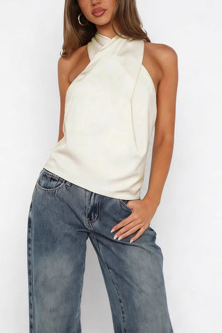 Draped Halterneck Tank Top