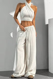 Halter Cross-Front Casual Set