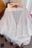 Open-Front Lace Blouse