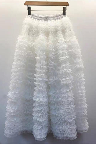Ruffled Midi Casual Skirt