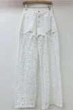 Sequin Mesh Wide Leg Pants