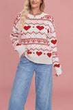 Geometric Heart Knit Sweater