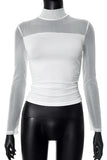 Sheer Panel Long-Sleeve T-Shirt