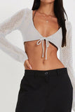 Tie Front Mesh Shrug Cover-Up