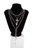 Layered Cross Pendant Necklace Set