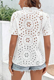 Geometric Pattern Hollow-Out Blouse
