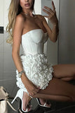 Strapless Floral Evening Dress