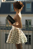 Strapless Polka Dot Casual Dress