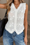 Floral Lace Trim Tank Top
