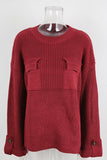 Chic Button-Sleeve Knit Sweater