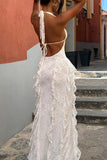 Halter Neck Ruffle Maxi Dress