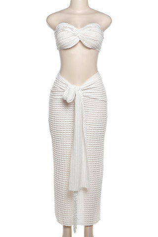 Elegant Textured Skirt Set