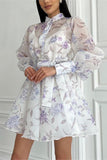 Button-Front Floral Casual Dress