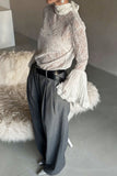 Elegant Lace Blouse with Flared Sleeves