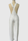 Cross-Back Denim Jumpsuit