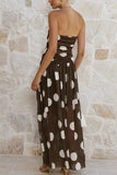 Strapless Polka Dot Maxi Dress
