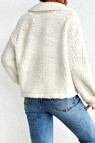Cozy Button-Front Sherpa Jacket