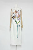Floral Appliqué Vacation Dress