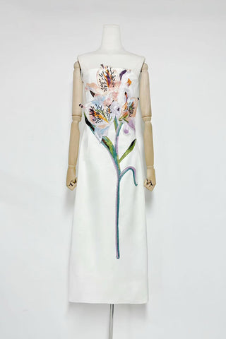 Floral Appliqué Vacation Dress