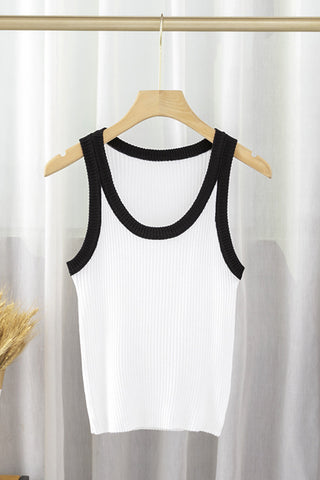Ribbed Scoop Neck Tank Top