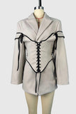 Stylish Lace-Up Jacket Dress