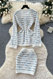 Charming Button-Front Skirt Set
