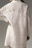 Eyelet Long Shirt Blouse