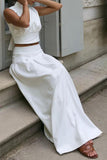 Elegant Two-Piece Sleeveless Skirt Set