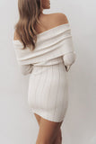 Off-Shoulder Ribbed Dress
