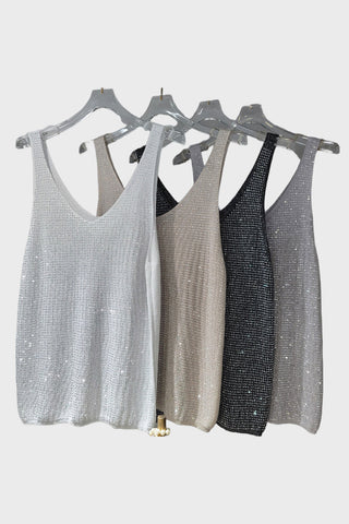 V-Neck Sleeveless Shimmer Top