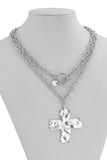 Chunky Chain Cross Pendant Necklace