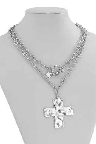 Chunky Chain Cross Pendant Necklace