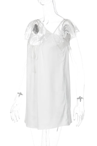 Lace-Trimmed Casual Dress