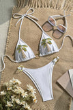 Embellished Palm Tree Bikini Set