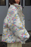 Floral Pattern Puffer Jacket