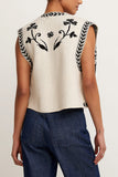Floral Pattern Open Vest