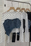 Polka Dot Denim Overlay T-Shirt